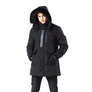 Men's Warm Parka Jacket Anorak Jacket Winter Coat with Detachable Hood Faux-Fur Trim