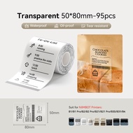 【Transparent Label】NIIMBOT B1/B1Pro/B2/B2Pro/B21/B21Pro/B3S/B31/B4 Clear Label Sticker Waterproof Oi