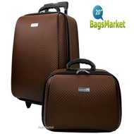 BagsMarket กระเป๋าเดินทาง WHEAL กระเป๋าเดินทางล้อลาก ระบบรหัสล๊อค เซ็ทคู่ ขนาด 20 นิ้ว/14 นิ้ว Luxury Classic Code F784120