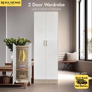 [READY STOCK + FAST SHIPMENT] 2 Door Wardrobe | Almari Baju | Almari Pakaian | Almari Murah | Ikea A