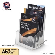 Carpentia 3-Tier Acrylic Brochure Holder, size. A5 - 3-Tier Type E Flyer Display