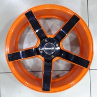 SPORT RIM (with installation) CV3 17x8 4H100 ET28 ORANGE BLACK