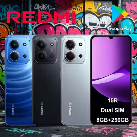 New REDMI 15R 5G Unlocked Phone 5000mAh Battery HD Screen Dual SIM Global Version Android Smartphone