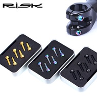 RISK Bicycle Titanium Screws M5X18mm M5x20 Hexagon Socket Head Bolts with Washer Headset Bicycle Stems Rainbow Gold Spacer