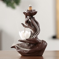 Zen Bergamot Lotus Heart Creative Backflow Incense Burner Red Sandalwood Incense Burner Home Accesso