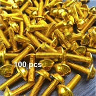 10/100pcs M6 X 20mm Black Red Blue Gold Anodised Aluminium Fairing Bolts Motorcycle Bolt Screws