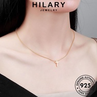 HILARY JEWELRY Leher Rantai Accessories 925 Perak Gold Women Necklace Glossy 純銀項鏈 Cross Perempuan Chain For Original Sterling Silver Korean Pendant N235