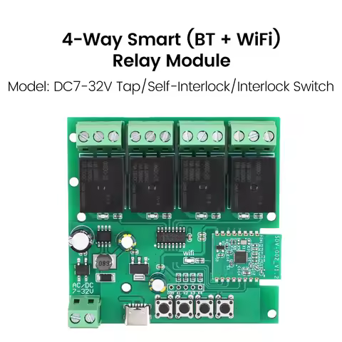 AC DC7-32V 2/3/4 Way For Bluetooth WIFI Relay Switch Module Type-C Interface for Ewelink APP System