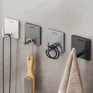 304不锈钢挂钩粘钩强力承重免打孔挂钩卫生间厨房壁挂式门后粘钩304 stainless steel hook, adhesive hook, strong load-bearing freeahsy