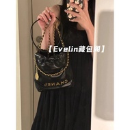 Chanel 22bag Mini Black Gold Shopping Bag Garbage Bag Tote Bag Chanel 22bag Mini Garbage Bag Handbag