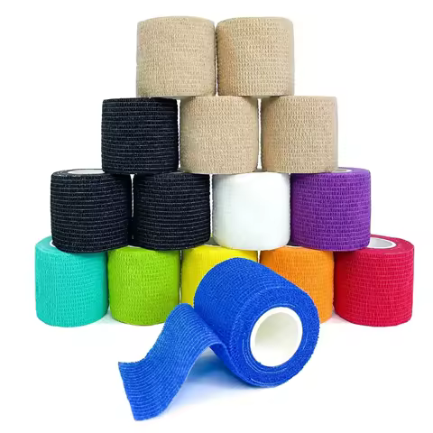 1roll 2.5/5/7.5/10cm*4.8m Non Woven Elastic Self Adhesive Bandage Cohesive Bandage for Sports Fixing