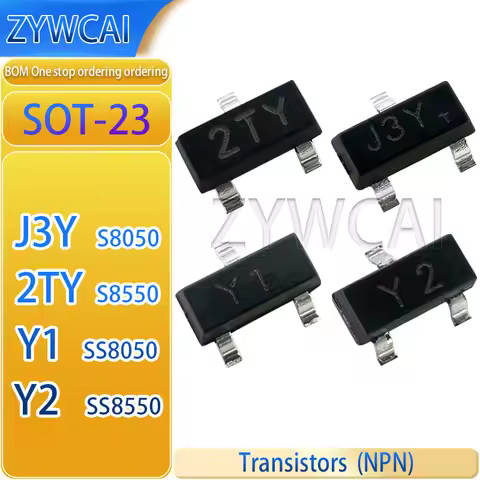 SS8050 SS8550 S8050 S8550 1.5A 0.5A J3Y 2TY Y1 Y2 SOT-23 50 pieces PNP NPN transistor three-layer