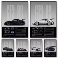 Minimalist 911 GT3 RS 718 GT4 RS Hypercar Automotive Poster No Frame Canvas Wall Art Painting Garage