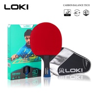 LOKI 4 Star Carbon Tube Tech Table Tennis Racket Professional Training PingPong Bat Basswood Ping Pong Paddle with Bag