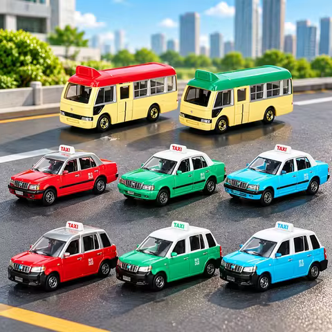 New Takara Tomy Alloy Car Model Hong Kong Taxi Bus Simulation Diecast Vehicle Collection Display Des