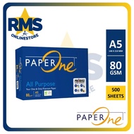 A5 [HALF OF A4 SIZE] PAPER ONE A5 80GSM (500 Sheets) Paperone All Purpose A5 Paper 80gsm