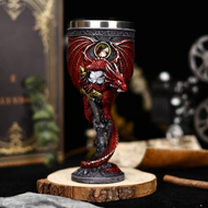 ◐ABSOLUTE◐ Game of Thrones Water Cup Personality Retro 3D Stereo Dragon Mother Red Wine Glass Stainl