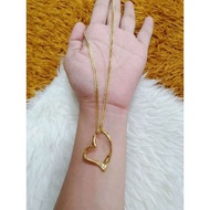 10k Gold Big Heart Loop Necklace ( OPEN HEART NECKLACE)