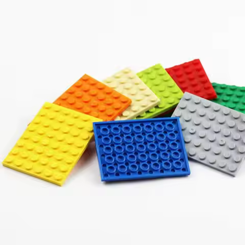 10pcs Baseplate Plate 6 X 8 Building Blocks Parts Enlighten Thin Bricks 3036 Military City Building 