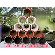 Hexagonal ceramic cave for fish, shrimp, pleco, Crayfish, cory