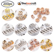 Beebeecraft 200pcs Brass Rhinestone Spacer Beads Grade AAA Straight Flange Nickel Free 5x2.5mm Hole: 1mm for Jewelry Making