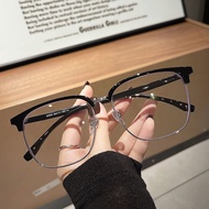 Glasses glasses Big Face Big Frame Half Frame glasses Myopia Men Style Big Frame Widened Can Be Matc