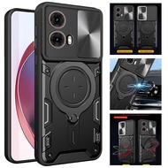 For Moto G85 5G Case Slide Camera Armor Phone Cases For Motorola Moto G85 XT2427-3 MotoG85 Car Magne