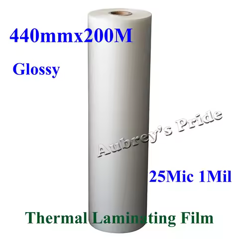 1 PC Bopp 25Mic 440mmx200M 1Mil Glossy Clear 1" Core Hot Laminating Films Hot Roll Laminator Machine