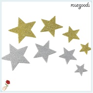 ROSEGOODS1 200pcs Glitter Star Foam Stickers, Paper Silver and Gold Sparkly Foam Stickers, Sticky DI