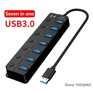 Store YUEQIN3 USB Hub 3.0 USB 2.0 Hub đa USB Expander Splitter tốc độ cao 4 7 cổng On Off chuyển đổi