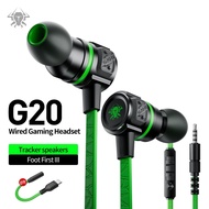 【A PRETTY】 Gaming headphone TYPE C/3.5mm G20 hammerhead Bass earphones with mic Headset for PUBG gamer Play wired Earphone phone
