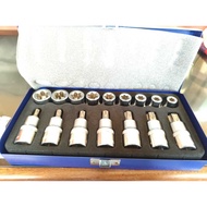 MATA Lakoni Star bit Socket & Torx bit Socket set 16 pc Socket Wrench Quality Repair Tool Set with 9