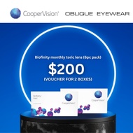 [Obliqueeyewear] COOPER VISION BIOFINITY TORIC MONTHLY (6PCS) 2 BOXES VOUCHER [REDEEM IN STORE]