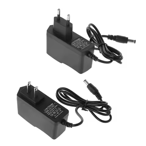 EU/US Plug 12.6V 1A Lithium Battery Charger 18650/Polymer Battery Pack 100-240V 5.5MM x 2.1MM Charge