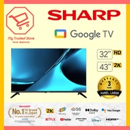 SHARP 32" / 43" Google TV 2T-C32GH3000X | 2T-C43GH3000X | Netflix, Youtube, Disney+ & Apple TV| 3 Ye