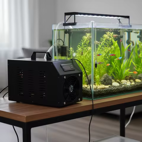 200W Adjustable Aquarium Chiller Fish Tank Cooling Machine with Pump & Pipe for Freshwater Saltwater