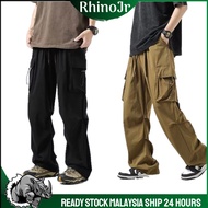PNT58 RhinoJr Men Cargo Pants Long Pants Classic Straight Cut Trousers Multi Pocket Loose Man Pants 