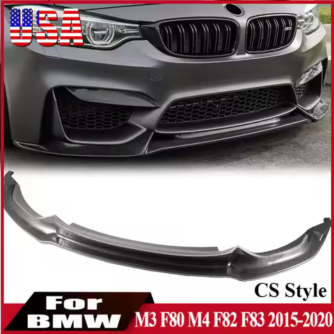 CS Style Bumper Lip For BMW M3 M4 F80 F82 F83 2015-2020 Car Front Bumper Spoiler Diffuser Splitter L