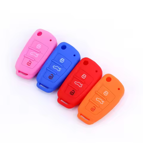 Silicone Cases Protector Cover For Audi A1 A3 A6 Q2 Q3 Q7 TT TTS R8 S3 S6 RS3 RS6 3 Buttons Folding 