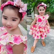 Nathalia Layered Dress / fiited 2-4 y/o / Poly Cotton fabric / P200 only