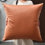 80x80 70x70 High-End Faux Leather  65X65 Big Pillow Cushion Cover 55X55 60X60 Solid Color Cotton Square Throw Pillow Case Bedside Backrest Soft Pillow Sleeve