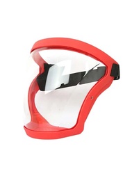 1入組鋼化膜安全面罩,現代紅色透明防霧面罩辦公