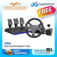 PXN V99 Racing Game Controller Set w/ Force Feedback Steering Wheel, 6+1 Gear Shift, and Foot Pedals