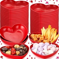Hushee 50 Pak Hari Valentine 6 Inci Hidangan Saus Berbentuk Hati Hidangan Bumbu Mini Merah Mangkuk P