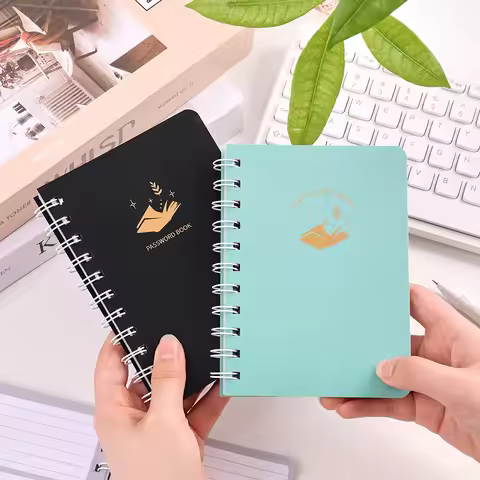 65 sheets Simple Coil Password Book With A-Z Stickers Advanced Address Password Manager Quick Access
