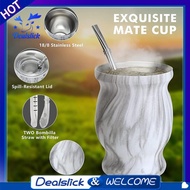 Yerba Mate Natural Gourd( Traditional Mate Cup - 230ML) Includes 2 Bombillas (Yerba Mate Straws)