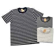 American Retro Evergreen Three-Color Striped T-Shirt - Perfect for Couples
