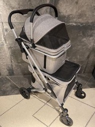 美國USA BEBEROAD T1 double pet foldable aluminium stroller lightweight ibiyaya 罕有雙層 孖 小型 中型 狗車 寵物車 唐狗 