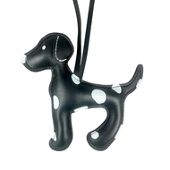 Spotted Dalmatian PU Leather Keychain - Large Statement Bag Charm for Purse Backpack Gift for Dog Lo