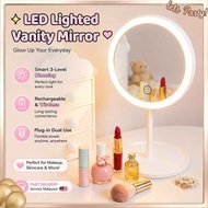 3 Lights LED Vanity Mirror Rechargeable Makeup Mirror Adjustable Face Mirror